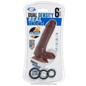 Cloud 9 Dual Density Real Touch 6in With Balls Brown