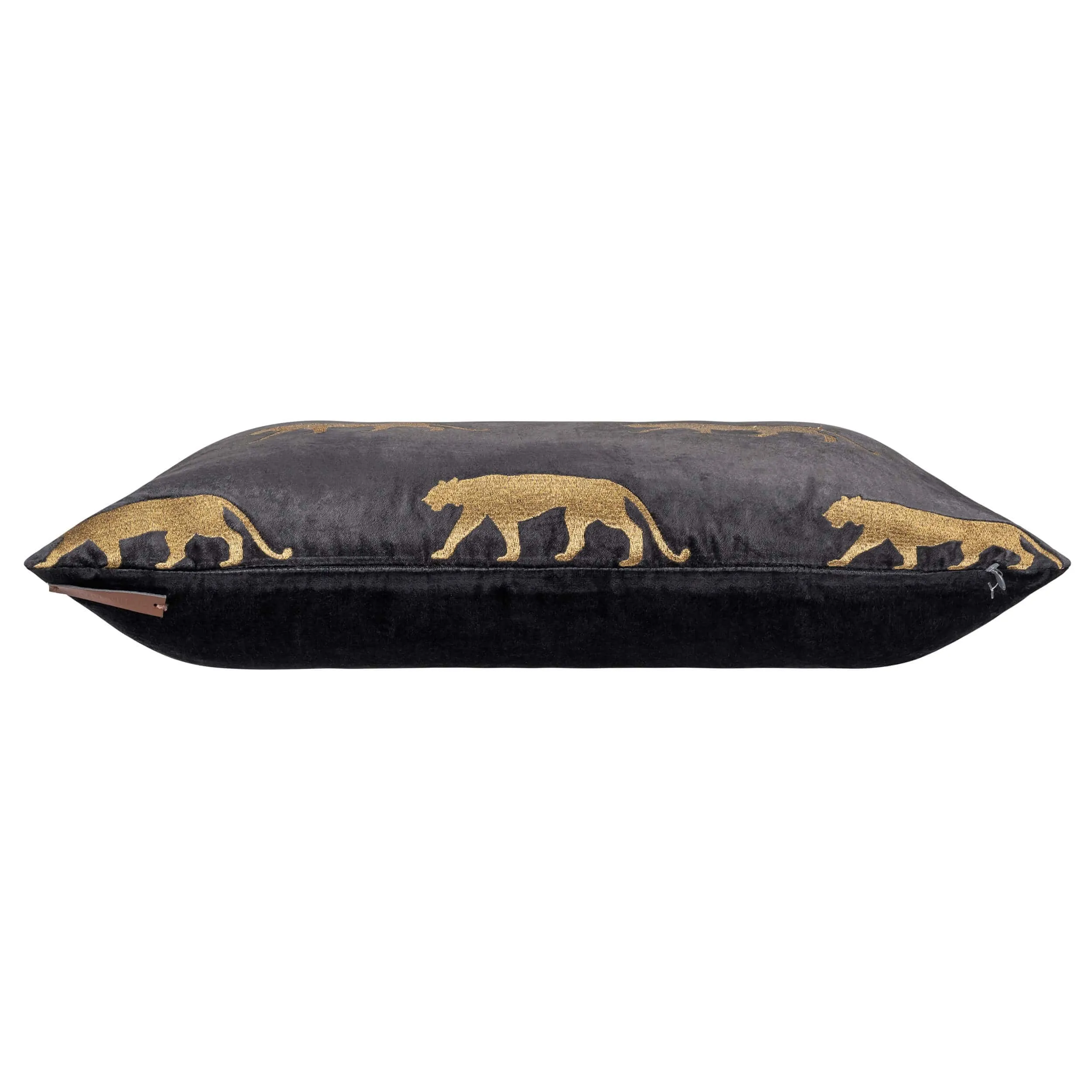 Cloud 9 Rica Embroidered Pillow, Black/Gold