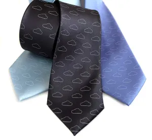 Cloud Print Necktie, Partly Cloudy Print Tie