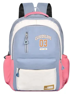 Clouds Love Right Backpack Cute, Colorful bags, Water Resistant and Lightweight(Pink/Blue)