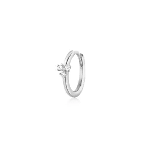 CLOVER | Single Diamond Huggie Hoop