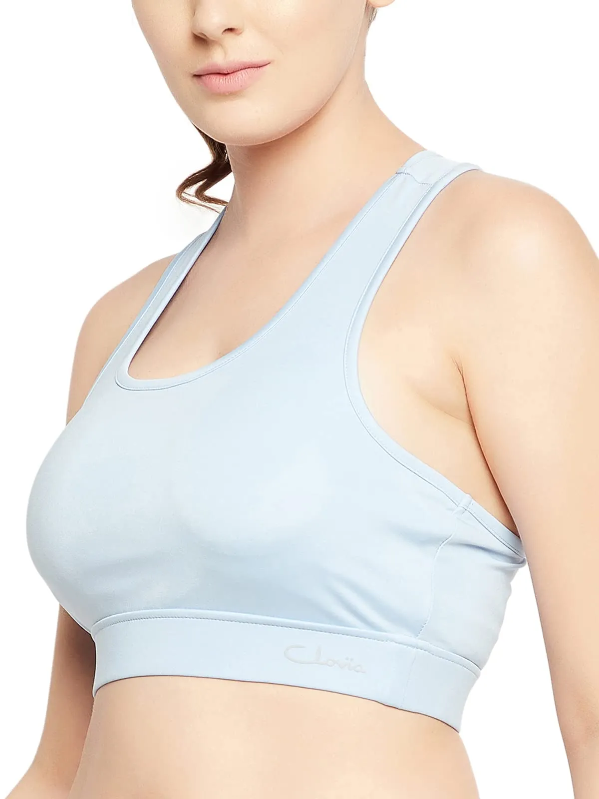 Clovia Women's Medium Impact Padded Sports Bra with Removable Cups (BR2084A03_Blue_XL)