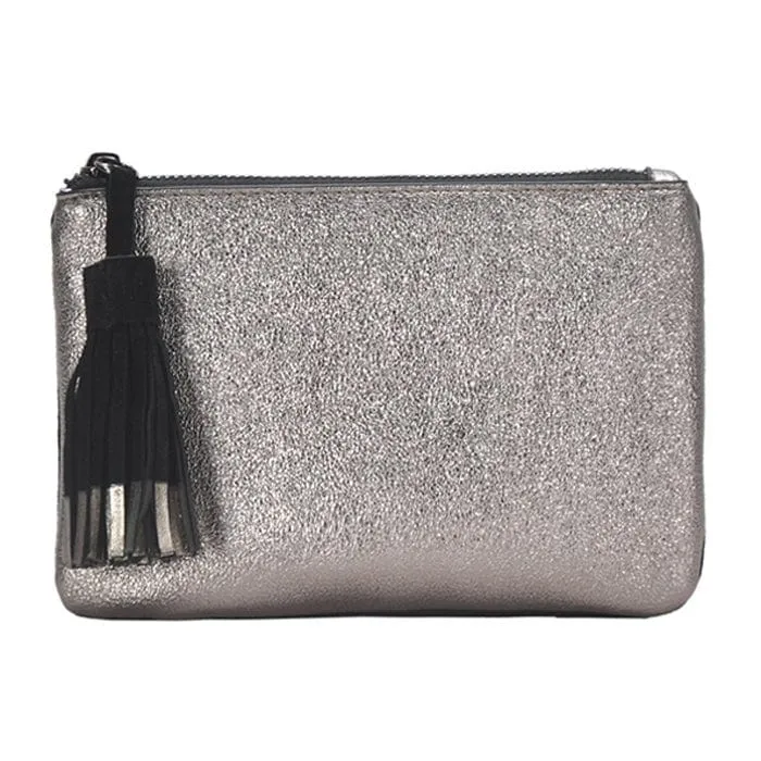 CLS82208 Metallic Pouch With Suede Tassel