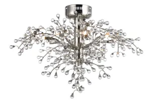 Cluster 28.5" 8 Light Semi-Flush Mount in Polished Nickel