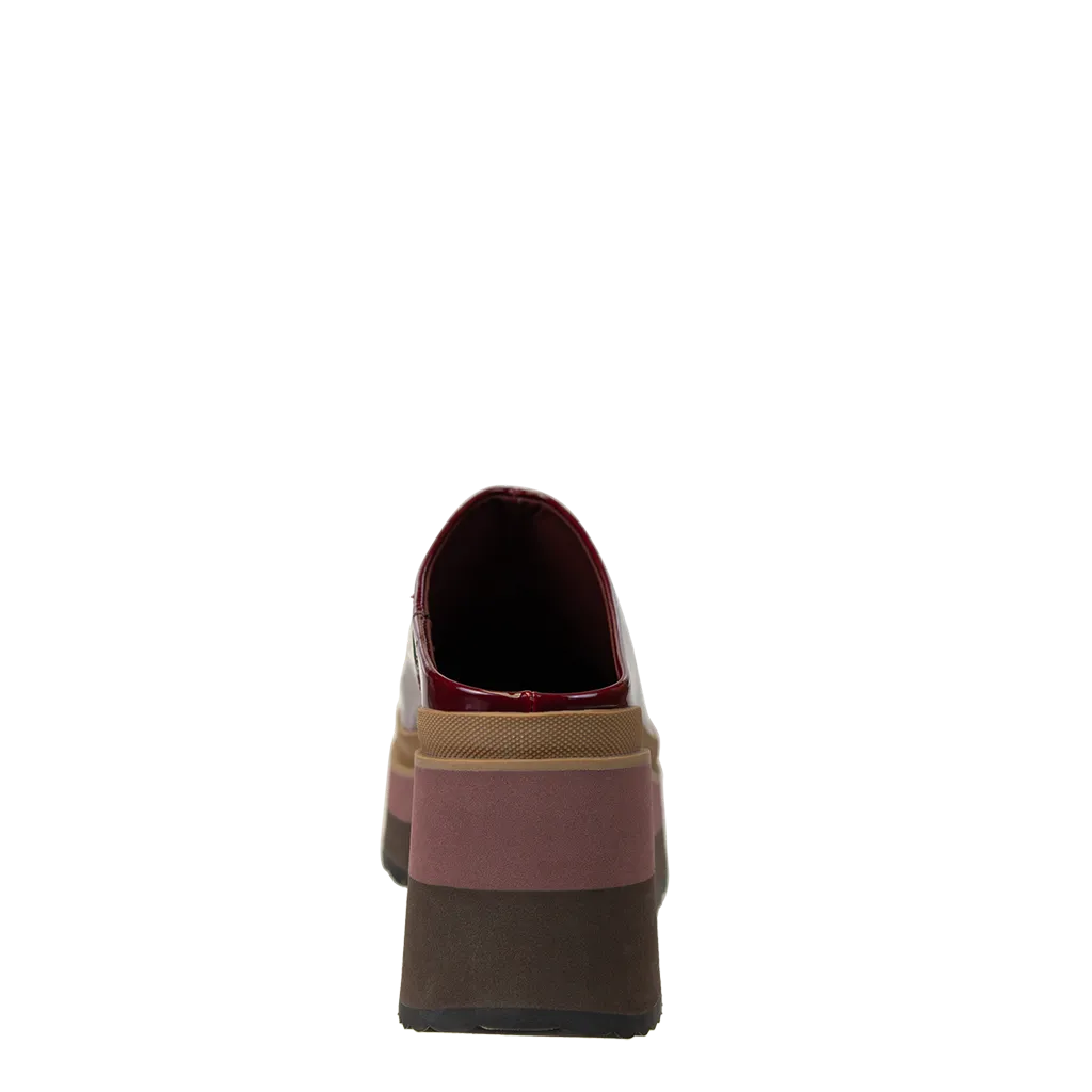 COACH in DEEP RED Platform Clogs