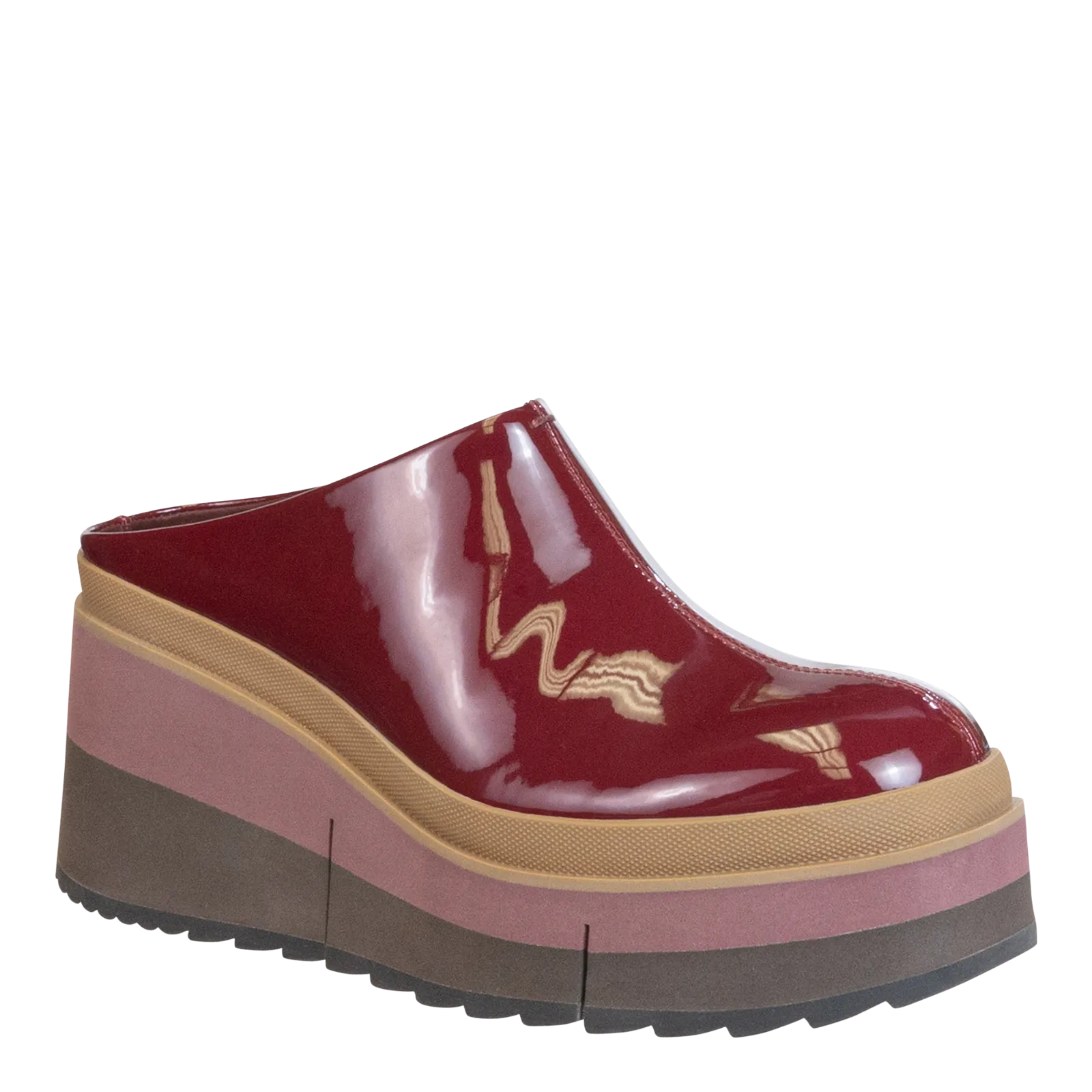 COACH in DEEP RED Platform Clogs