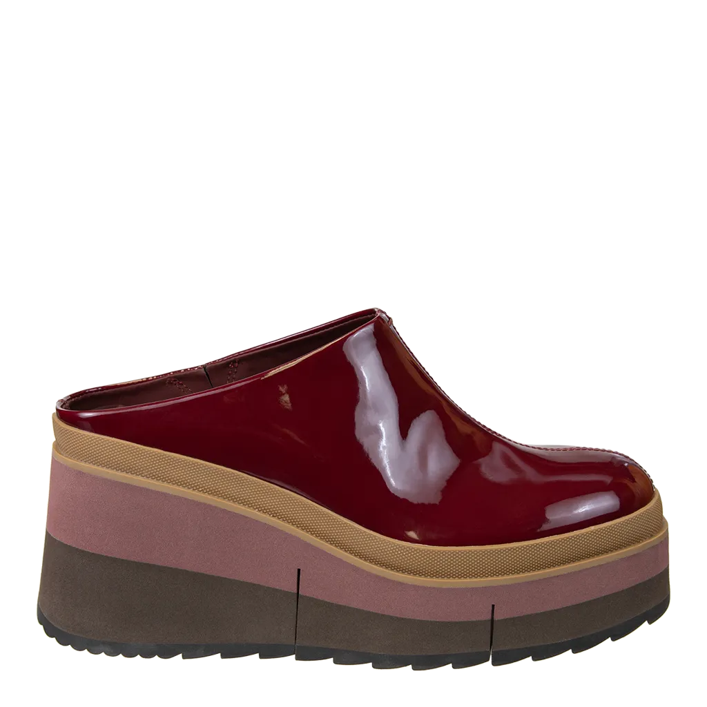 COACH in DEEP RED Platform Clogs