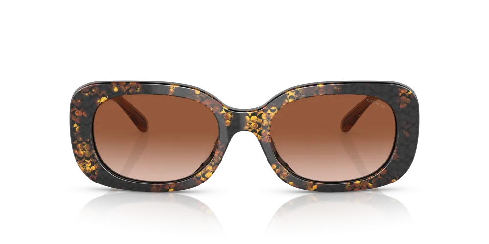 Coach Oval Non-Polarized Sunglasses - Pearlized Tortoise/Brown Gradient