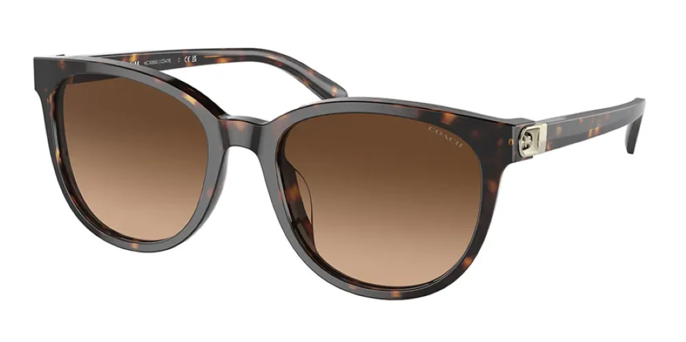 Coach Round Non-Polarized Sunglasses - Dark Tortoise/BrownGradient