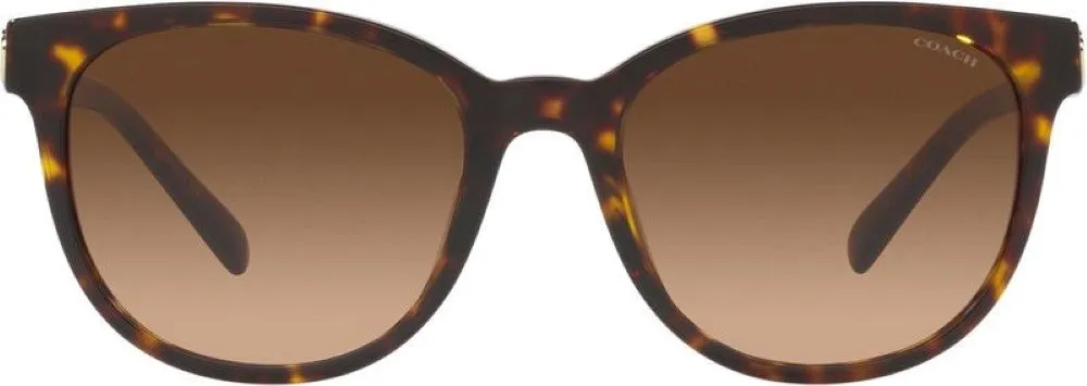 Coach Round Non-Polarized Sunglasses - Dark Tortoise/BrownGradient