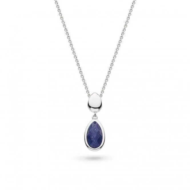 Coast Pebble Azure Gemstone Duo Droplet Necklace 90173LP