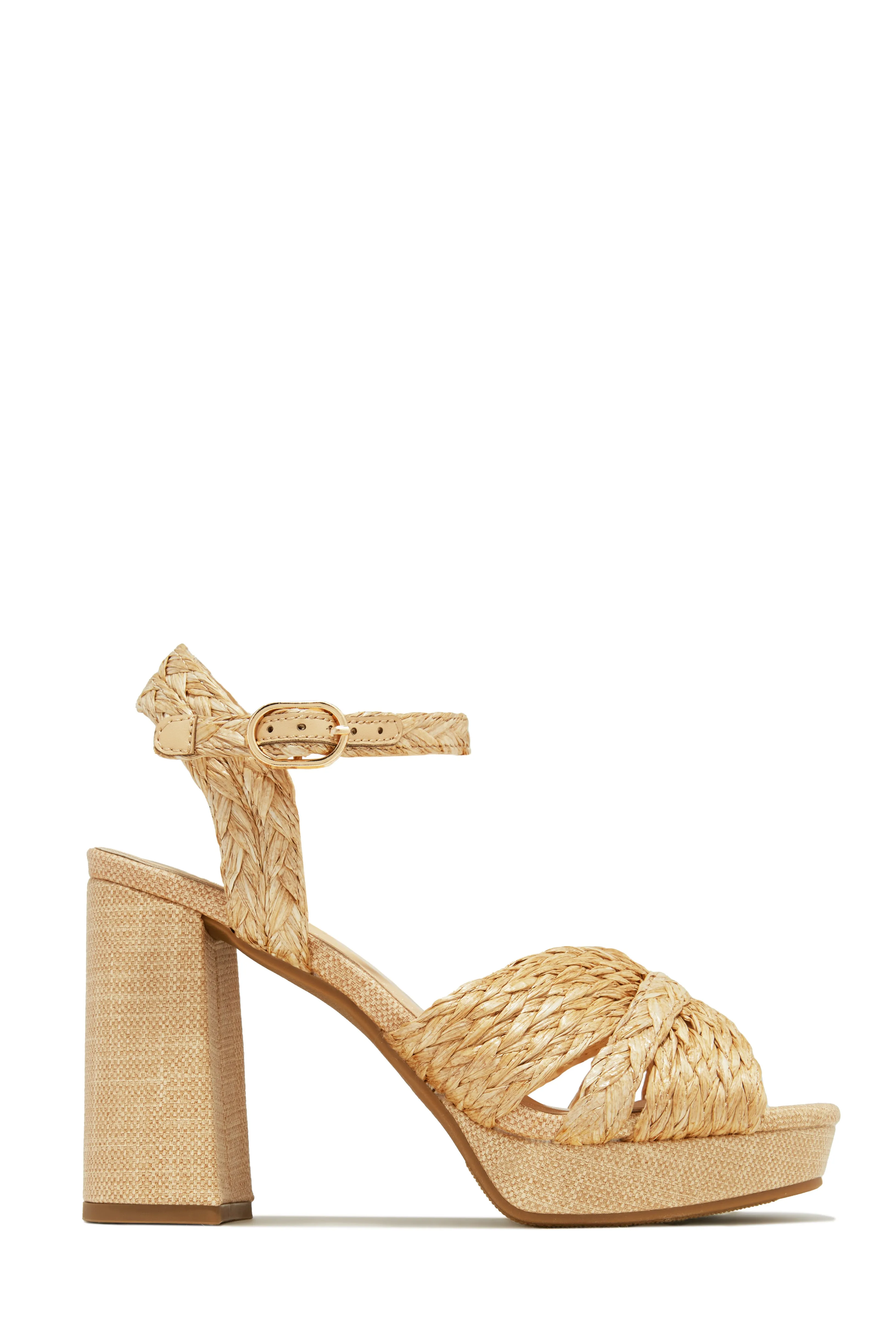 Coastal Resort Platform Block Heels - Natural