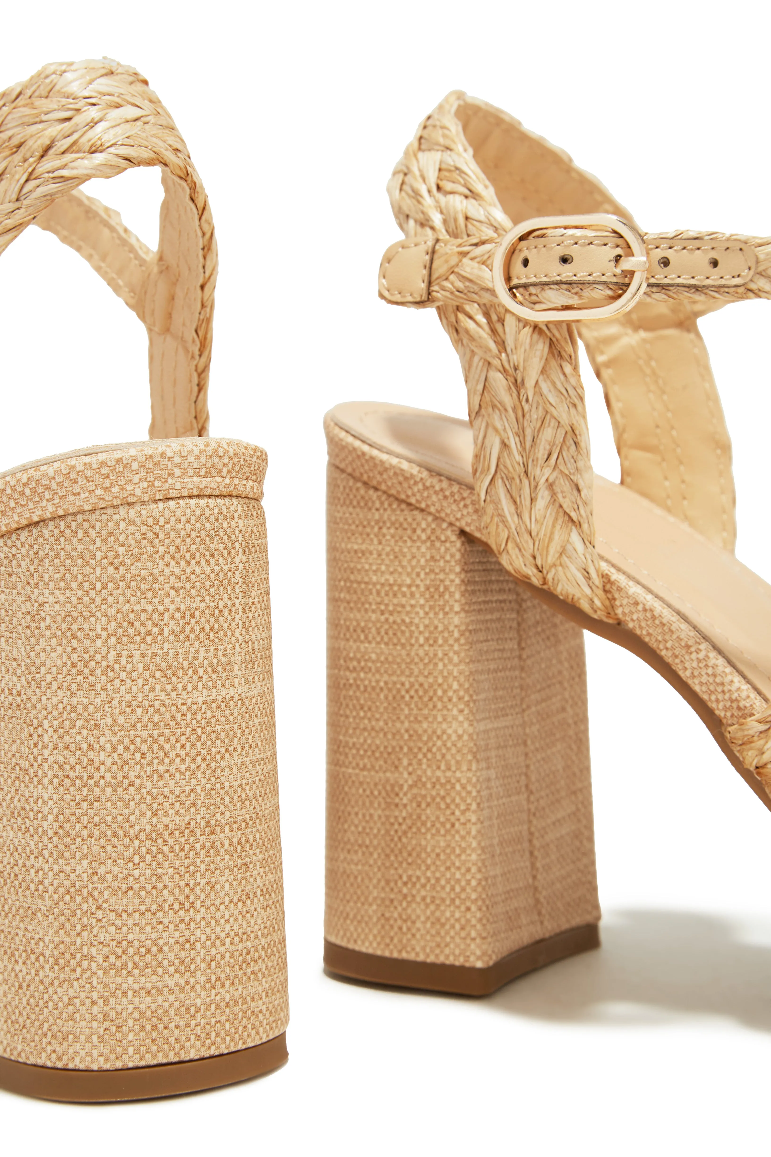 Coastal Resort Platform Block Heels - Natural