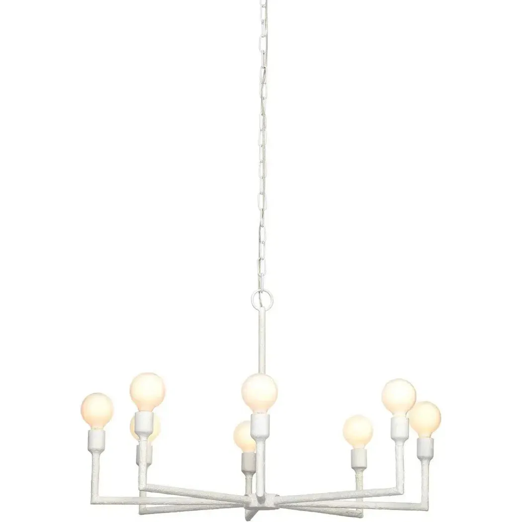 Coastal Style White Gesso Mid-Century Modern Park Chandelier