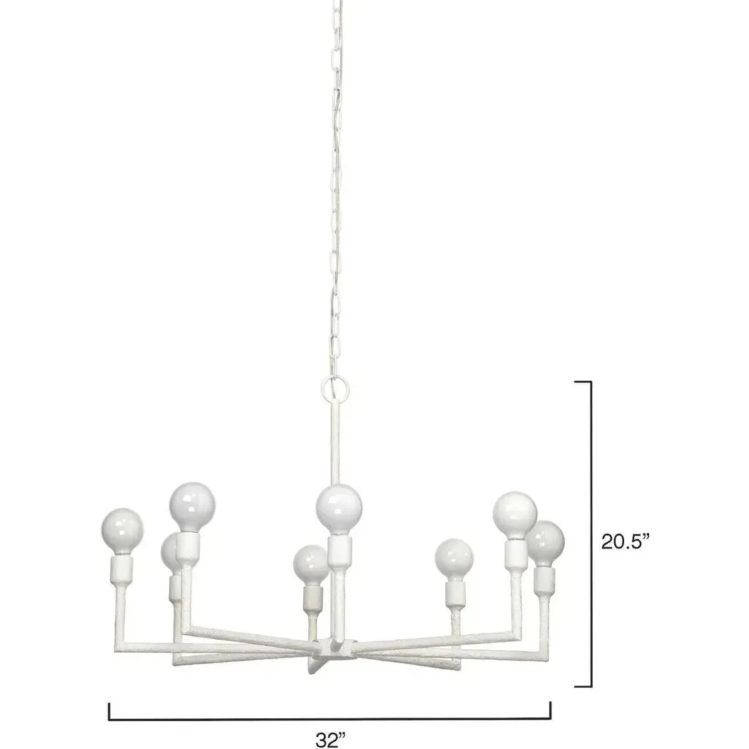 Coastal Style White Gesso Mid-Century Modern Park Chandelier