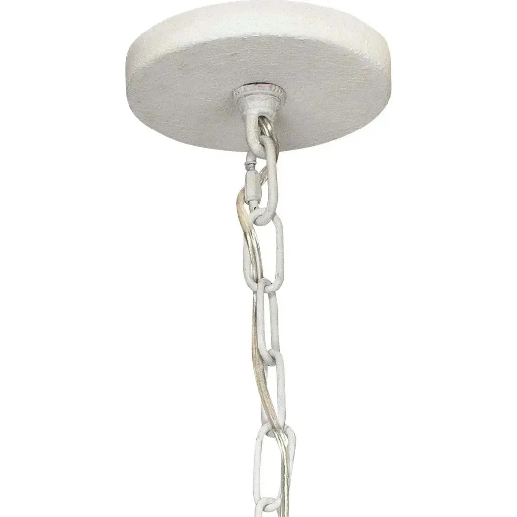 Coastal Style White Gesso Mid-Century Modern Park Chandelier