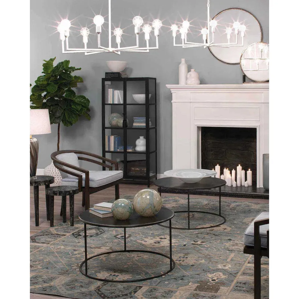 Coastal Style White Gesso Mid-Century Modern Park Chandelier