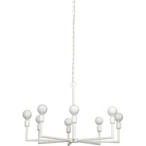 Coastal Style White Gesso Mid-Century Modern Park Chandelier