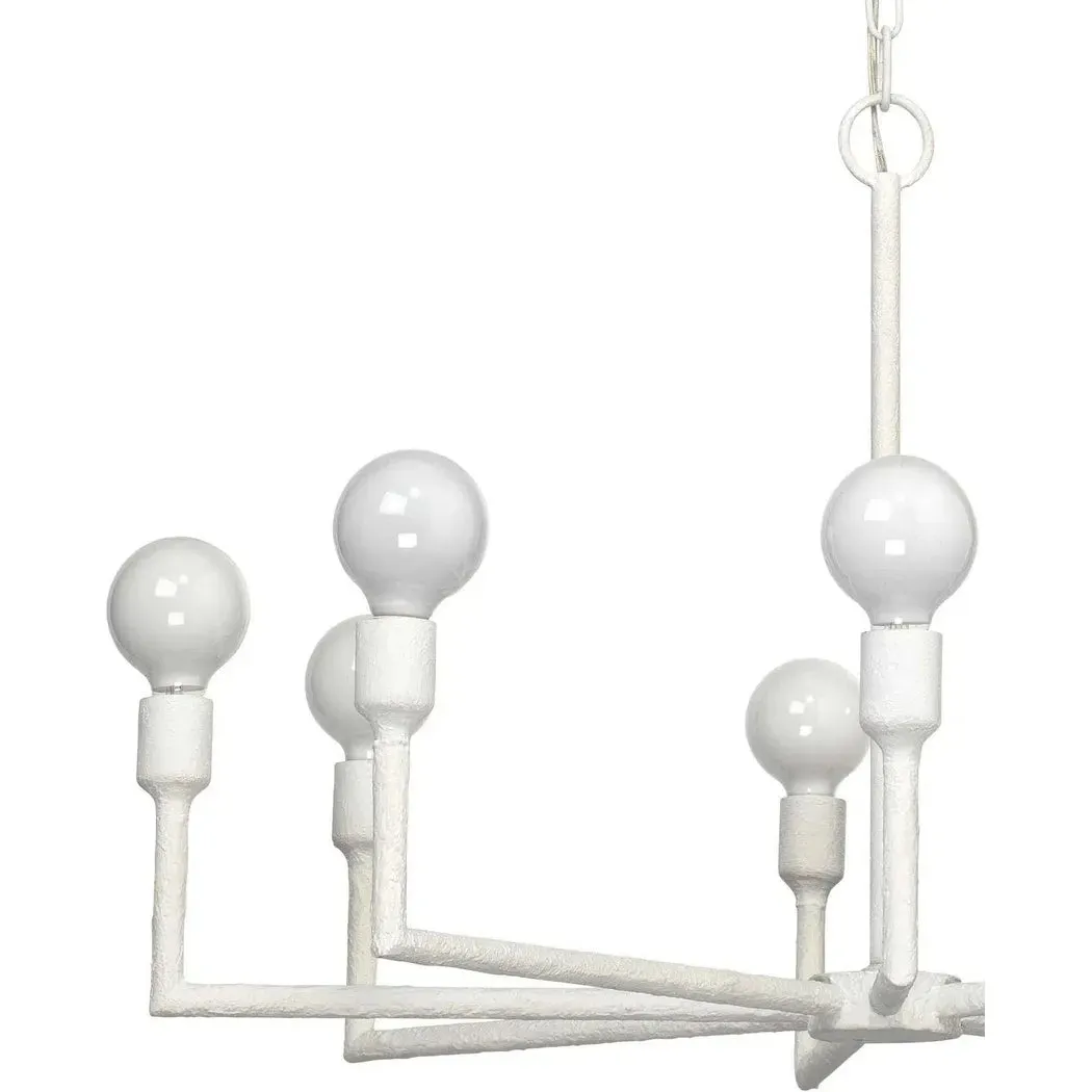 Coastal Style White Gesso Mid-Century Modern Park Chandelier