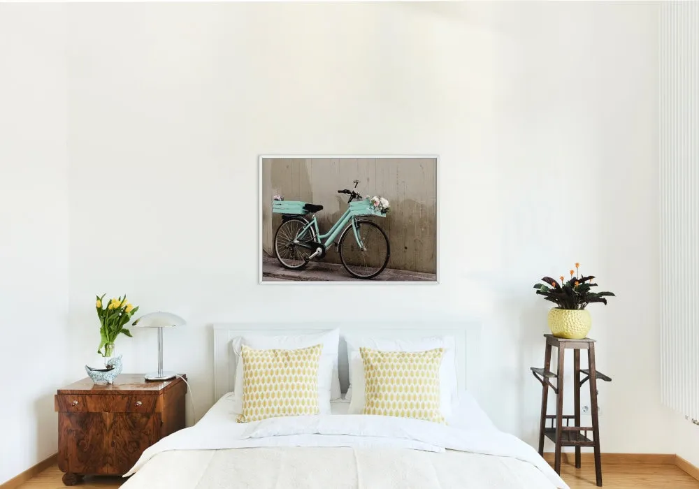 Coastal Turquoise Boat And Bike 2 Piece Wall Art PRINTABLE WALL ART, Beach House Decor, Neutral Boho Coastal Decor, Boat Poster, Seaside Print