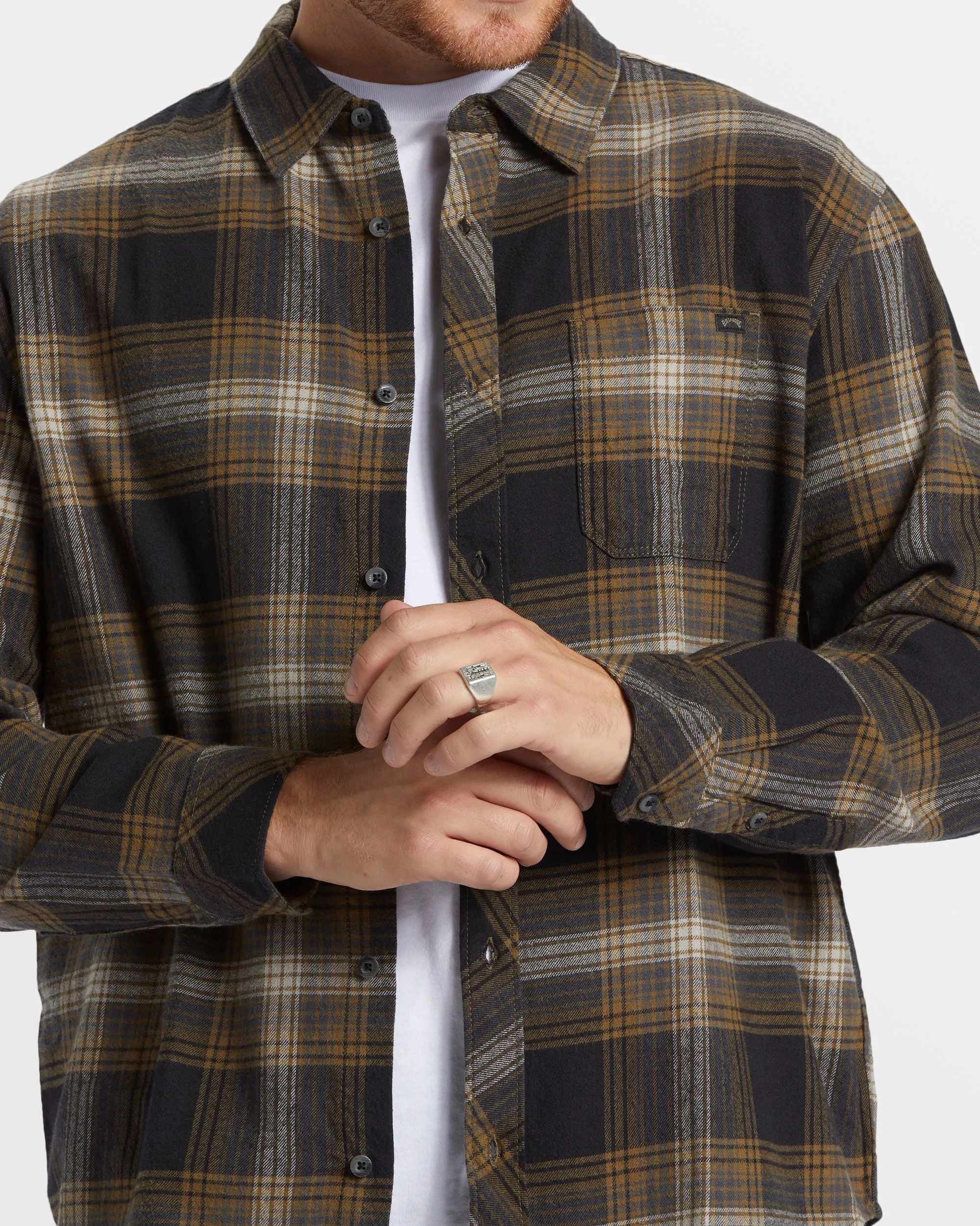 Coastline Long Sleeve Flannel Shirt - Military