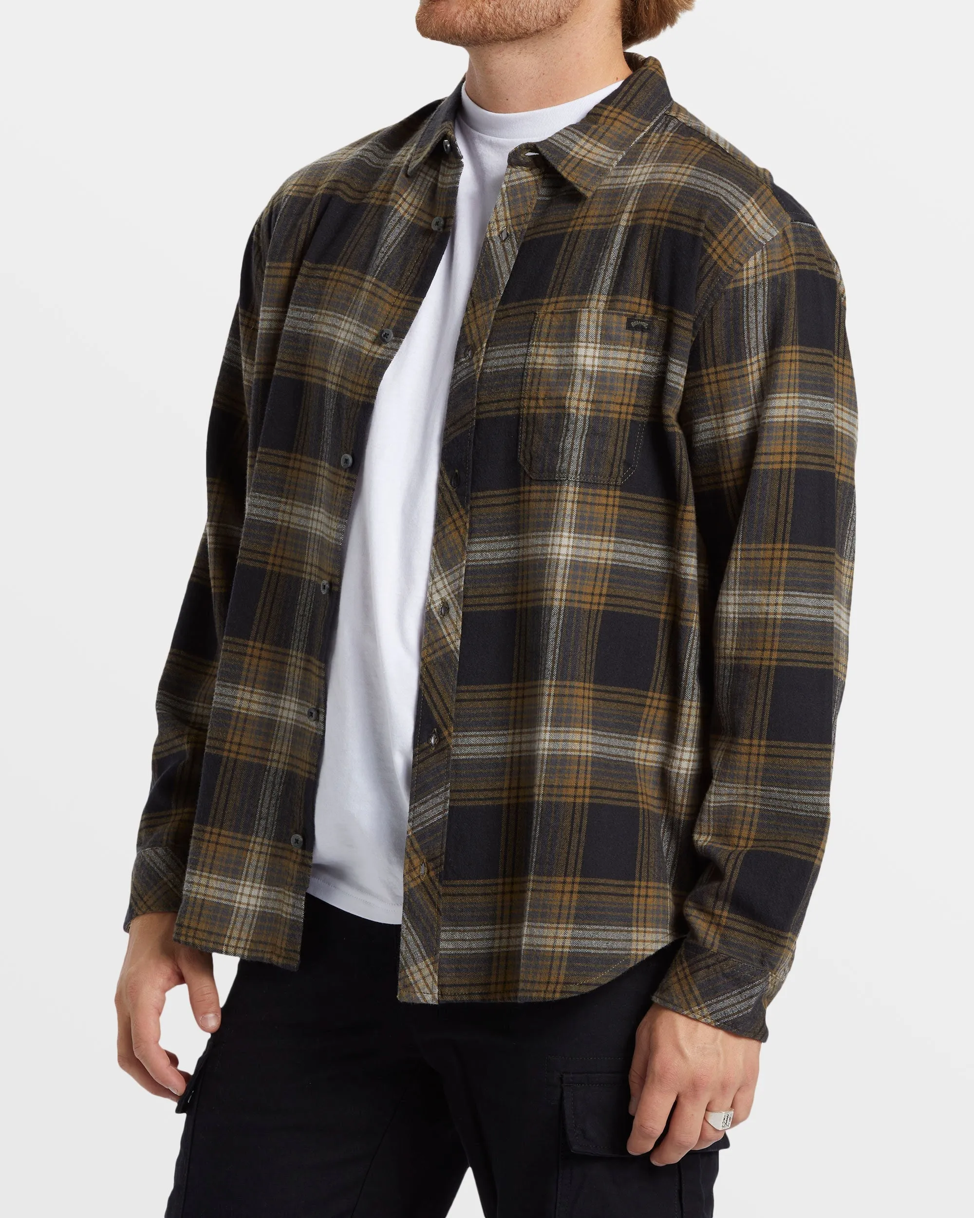 Coastline Long Sleeve Flannel Shirt - Military