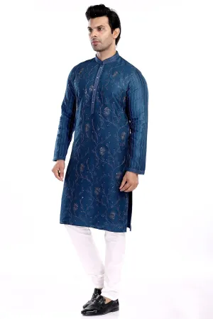 COBALT BLUE KURTA PYJAMA SET