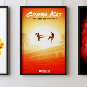 Cobra Kai 2018 Three Cobra Kai Karate Kid Posters Big Print Art Frame TV Saga Little Dragons A2 A3