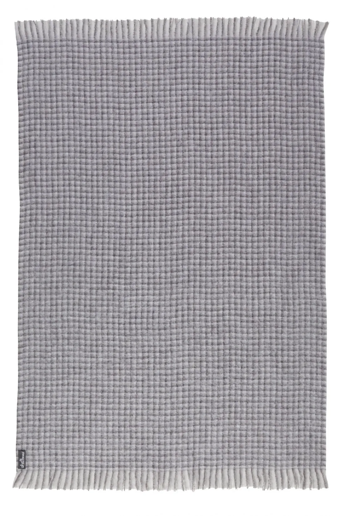 Cobweb Grey Check Mohair Throw Rug