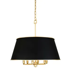 Coco 364P06MBFG 6-Light Pendant Light - Matte Black/French Gold