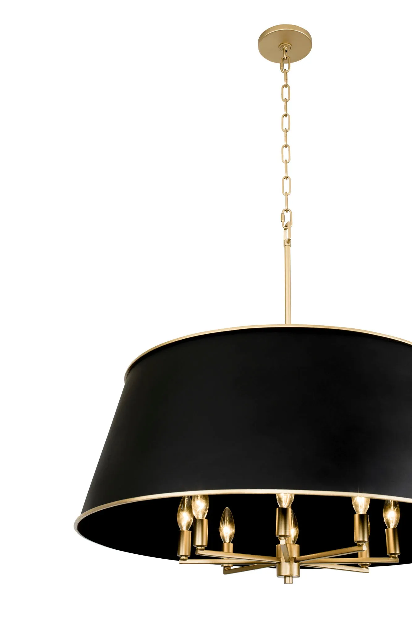 Coco 364P08MBFG 8-Light Pendant Light - Matte Black/French Gold