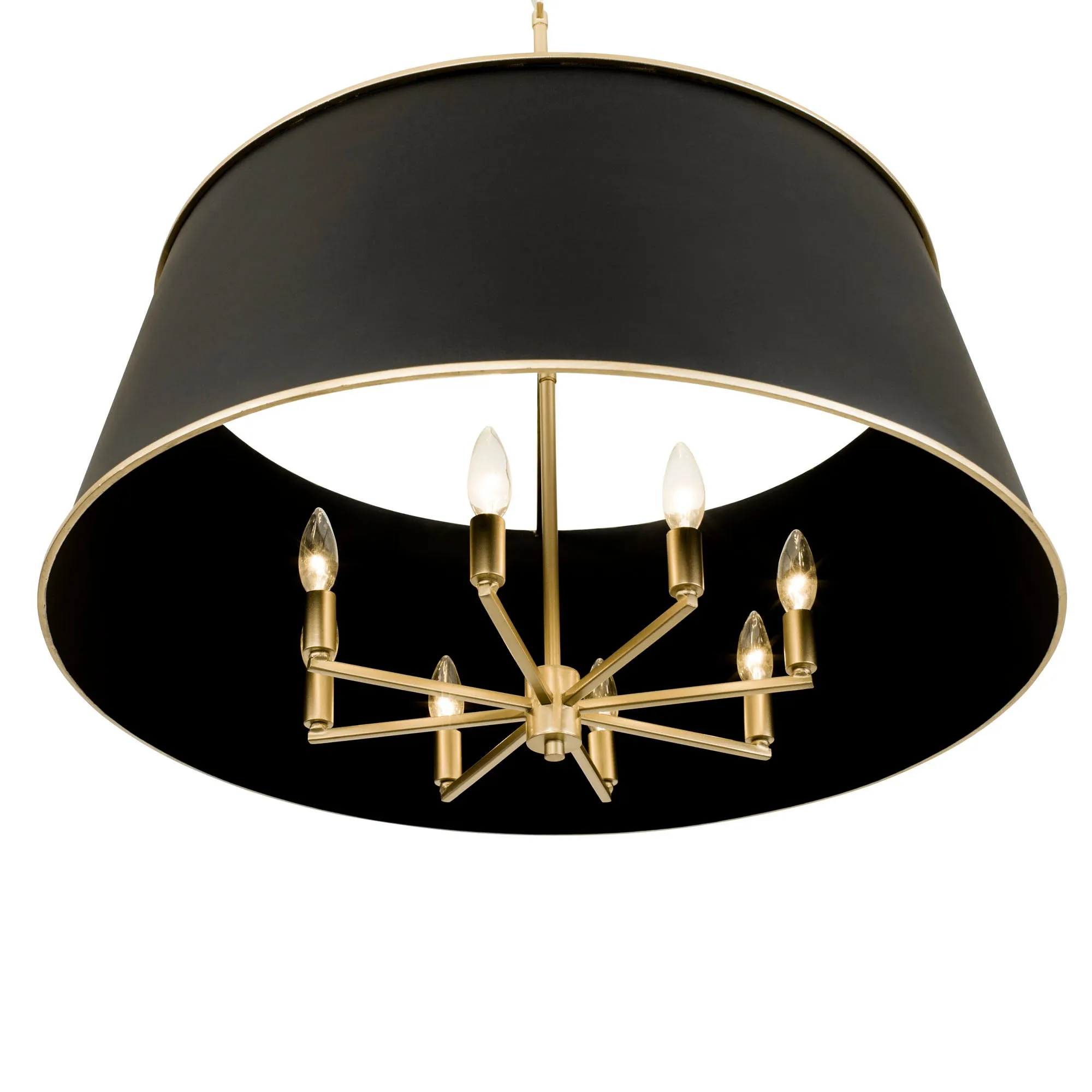 Coco 364P08MBFG 8-Light Pendant Light - Matte Black/French Gold