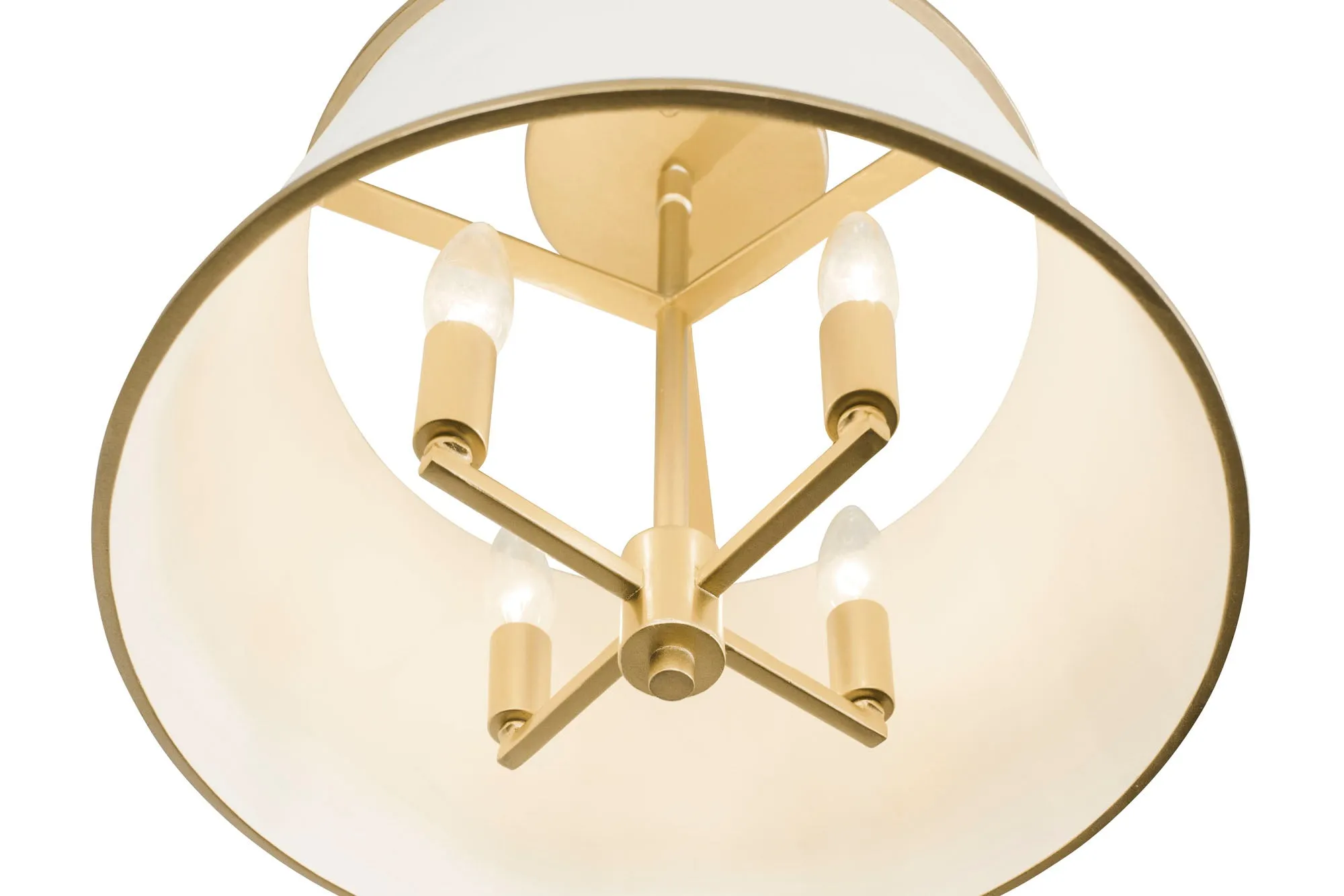 Coco 364S04MWFG 4-Light Semi-Flush - Matte White/French Gold