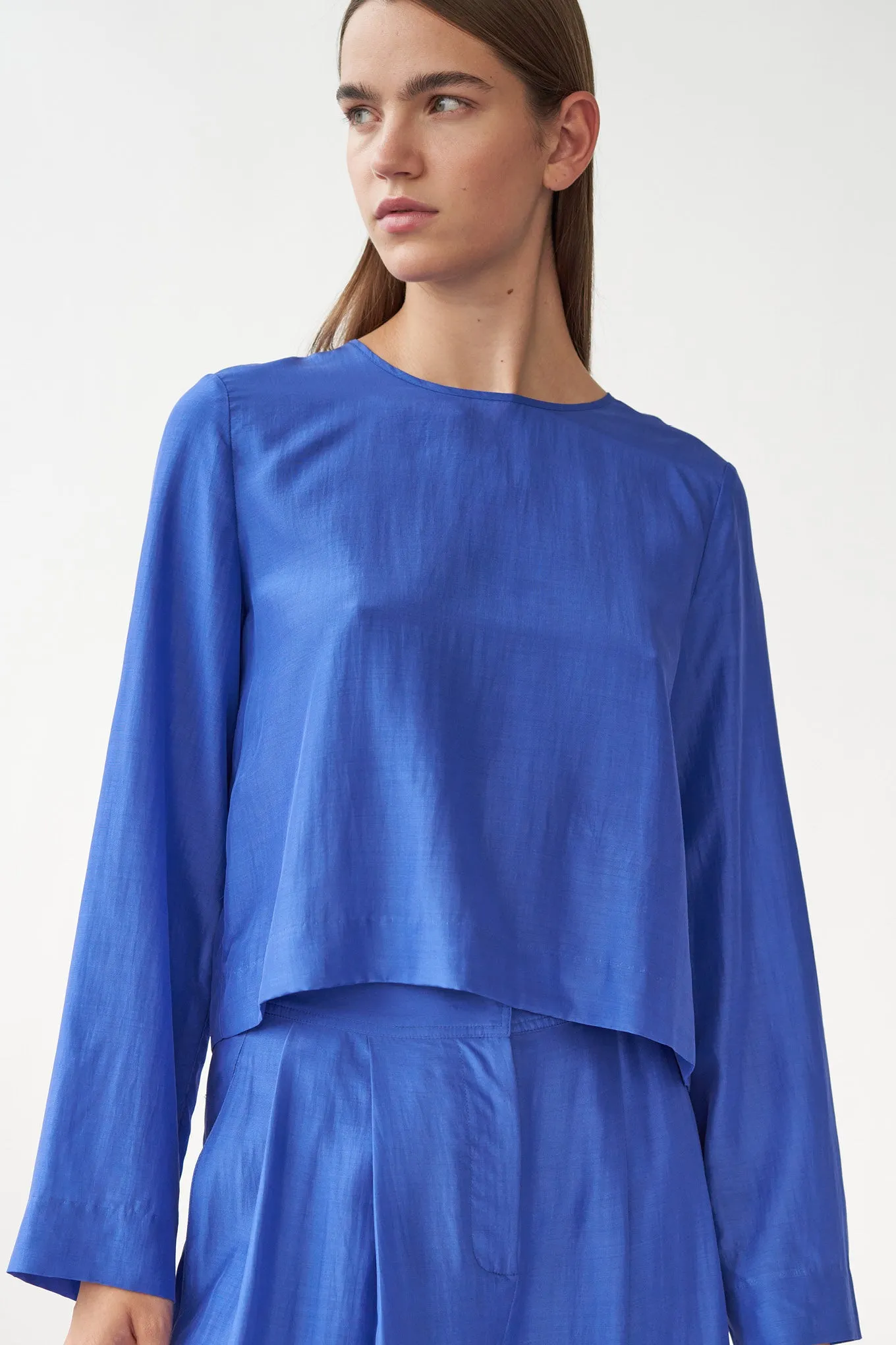 COCO BLOUSE - KLEIN BLUE - RECYCLED SILK/SILK