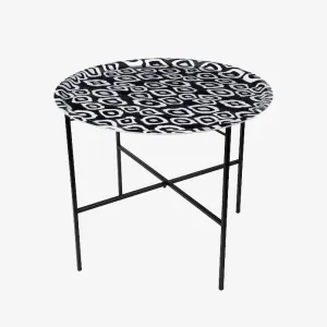 Coco Ikat Black Tray Table