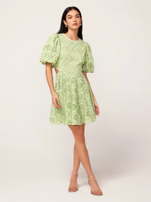 Coco Pistachio Broderie Mini Dress