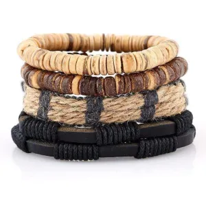 Coconut Leather Stacked Bracelet