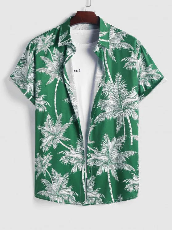 Coconut Tree Printed Shirt And Cargo Pant