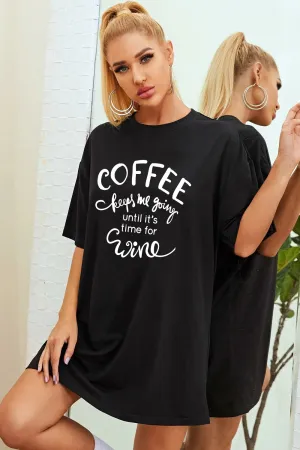 Coffee Black Tee Dress