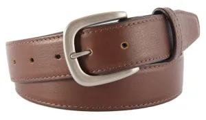 Coffee Brown Smooth Leather Belt, Hudson Buckle (Brushed Silver)