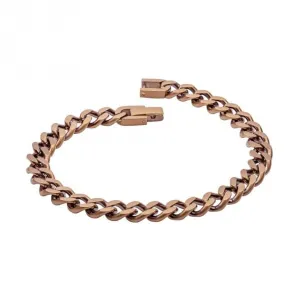 Coffee Plated Stainless Steel Spiga Link Bracelet B5451