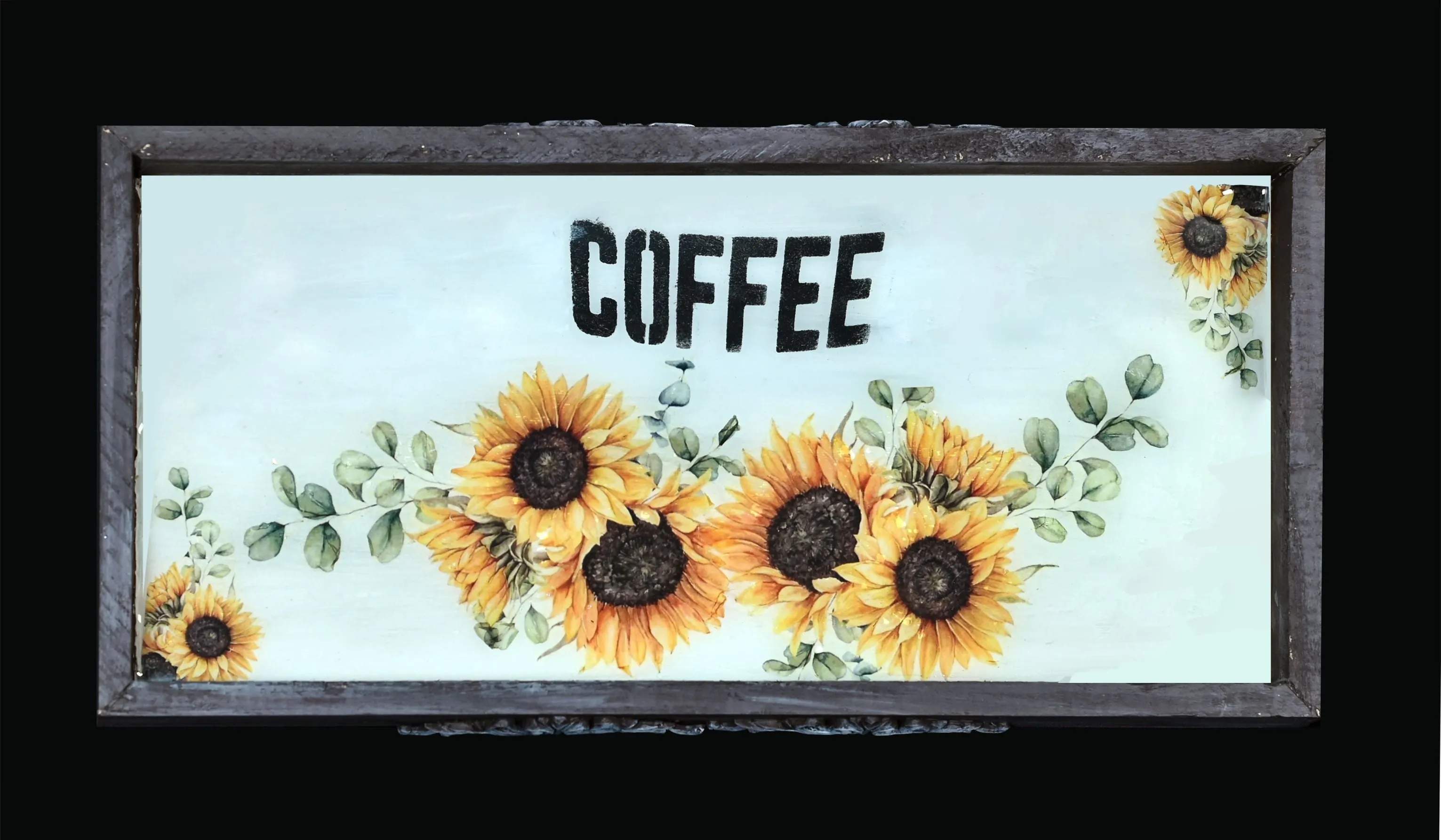 Coffee Wooden Tray for Home and Office (11.75 x 5.75)