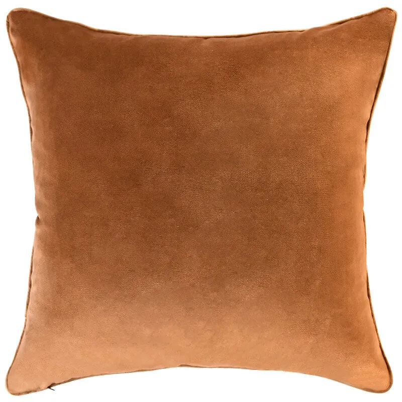 Cognac Brown Boucle Cushion 60x60cm