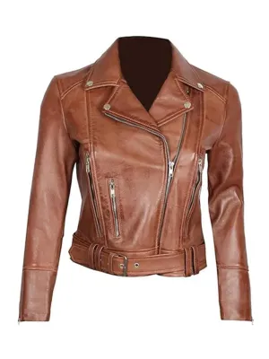 Cognac Brown Leather Jacket