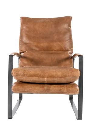 Cognac Leather Lounge Chair | Eleonora Lex