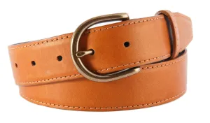 Cognac Smooth Leather Belt, Soho Buckle (Antique Brass)