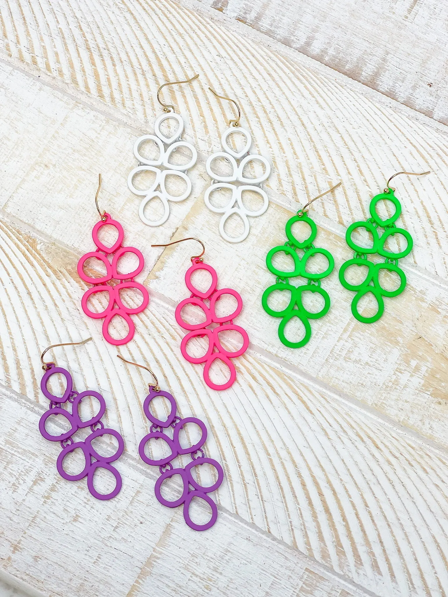 Coil Statement Dangle Earrings - Neon Green