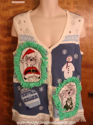 Cold Weather Cat Christmas Sweater Vest