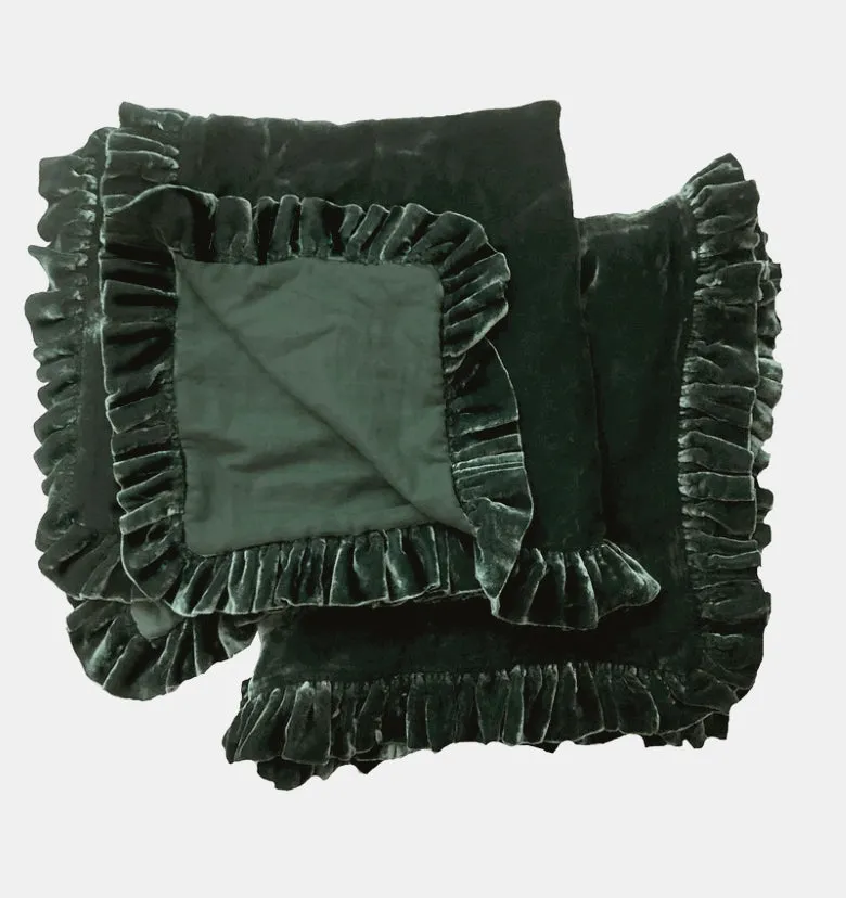 Colette Petite Velvet Ruffle Square Pillow