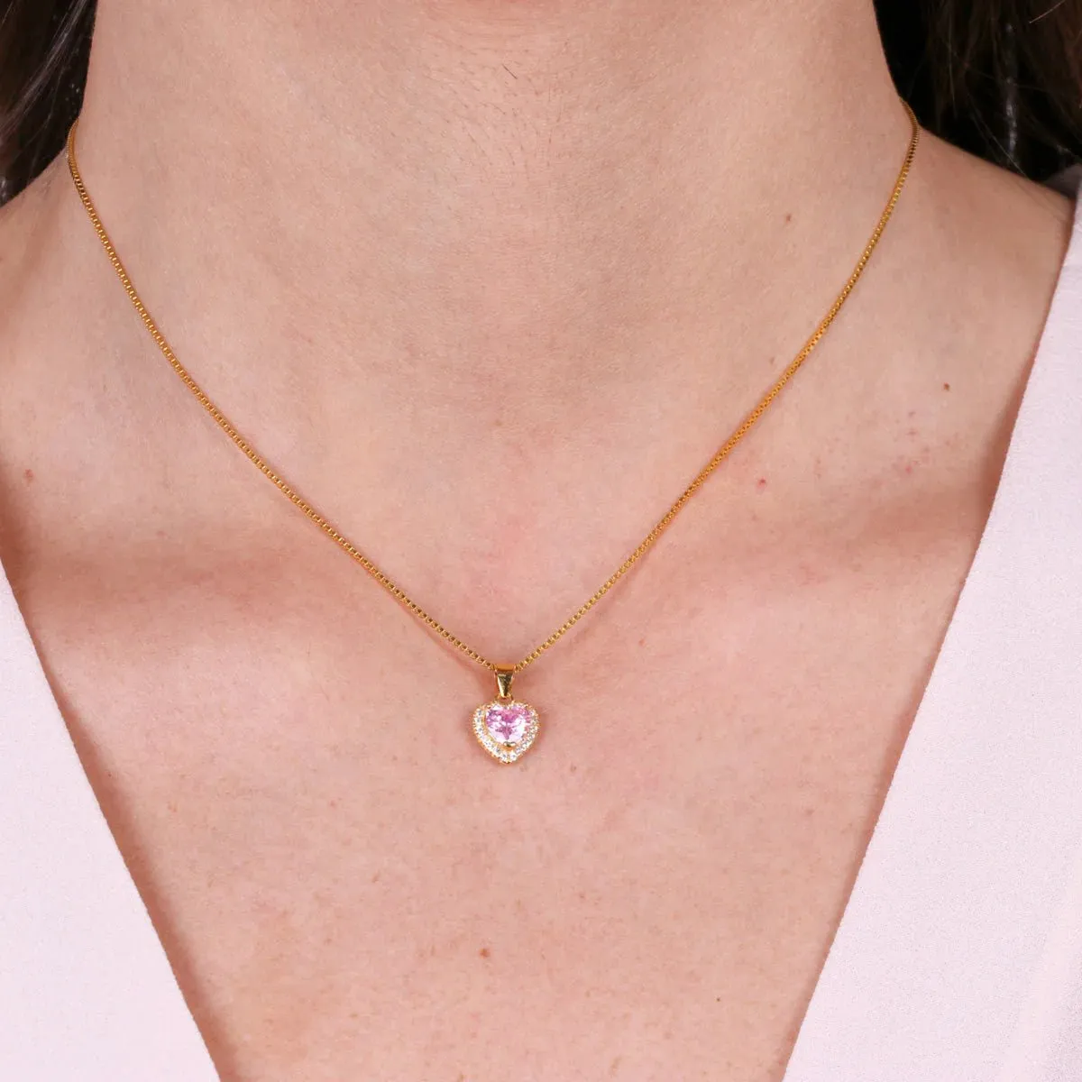 Collana in Argento cuore e zircone trasparente | Rohome